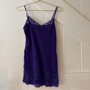 Wet Seal Y2K Long Lace Cami Top Stretch Shirt Purple Size Large Adjustable Strap